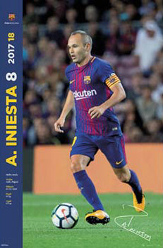 Andres Iniesta "Signature Series" FC Barcelona Official La Liga Soccer Action Poster - G.E. (Spain) 2017