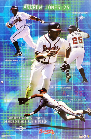 Andruw Jones "Five-Tool Superstar" Atlanta Braves MLB Action Poster - Starline 2003