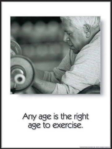 Seniors Fitness "Any Age is the Right Age" Inspirational Poster - Fitnus Corp.