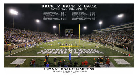 Appalachian State Football "Back 2 Back 2 Back" (2007 National Champions) Premium Poster Print