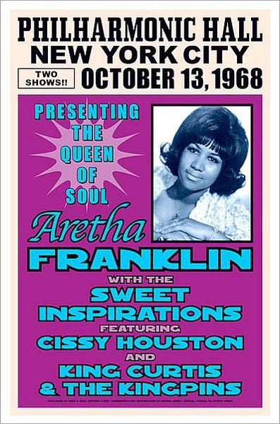 Aretha Franklin Live at Philharmonic Hall, NYC 1968 Concert Poster Recreation - Image Conscious