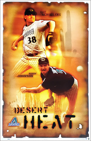 Curt Schilling and Randy Johnson "Desert Heat" Arizona Diamondbacks Poster - Costacos 2001