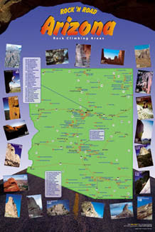 Arizona Rock Climbing Map Poster - Rock 'N Road