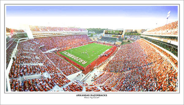 Arkansas Razorbacks Football Gameday "Wooo Pig Sooie!!" Panoramic Poster Print