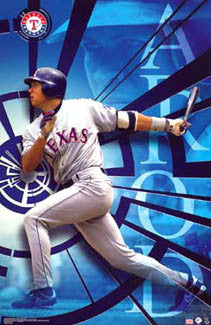 Alex Rodriguez "Smashing" Texas Rangers Poster - Starline 2003