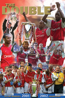 Arsenal FC "The Double" 2001/02 Premier and FA Champs Poster - U.K. 2002
