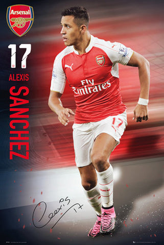 Alexis Sanchez "Signature Series" Arsenal FC Official EPL Soccer Football Poster - GB Eye 2015/16
