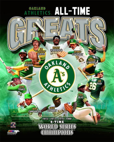 Oakland A's Baseball All-Time Greats (10 Legends, 4-Time Champs) Premium Poster Print - Photofile