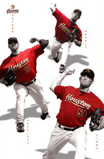 Houston Astros "Triple Threat" Pitching Poster (Oswalt, Pettitte, Lidge) - Costacos 2006
