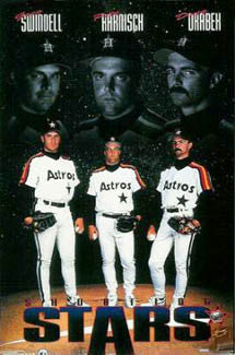 Houston Astros "Shooting Stars" Poster (Swindell, Harnisch, Drabek) - Costacos Brothers 1993