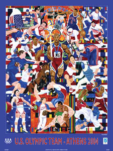 U.S. Olympic Team Athens 2004 "AllSports" Commemorative Poster - Fine Art Ltd.