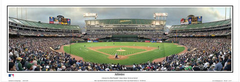Oakland Athletics O.Co Coliseum Game Night Panoramic Poster Print - Everlasting 2009