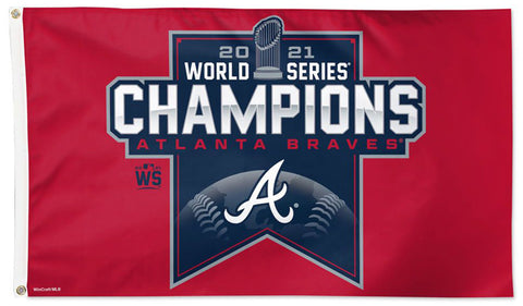 Atlanta Braves 2021 World Series Champions Official MLB Baseball DELUXE 3'x5' Team Flag - Wincraft Inc.