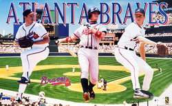Atlanta Braves Baseball Poster Set of Six Vintage Jerseys - Murphy, Smoltz, Jones, Glavine Maddux Aaron - 8x10 Semi-Gloss Poster Prints