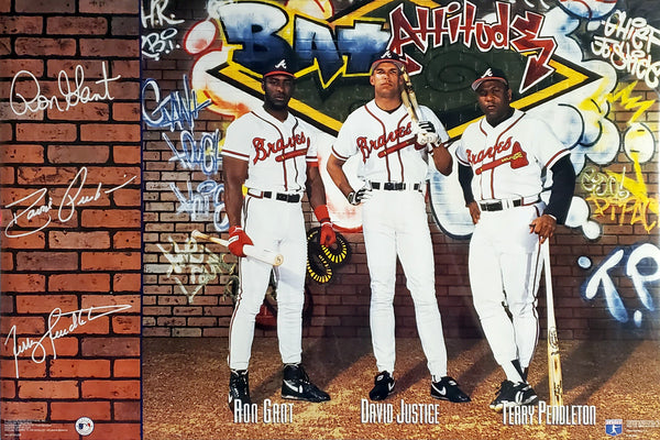 Atlanta Braves "Bat Attitude" Poster (Ron Gant, David Justice, Terry Pendleton) - Costacos Brothers 1993