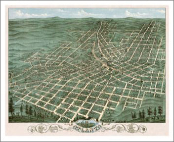 Atlanta, Georgia 1871 Classic Aerial Panoramic Map Premium Poster Reproduction - McGaw Graphics