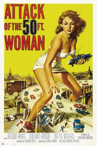 Attack of the 50-Foot Woman (1958) One-Sheet Movie Poster 24x36 Reproduction - Grupo Erik