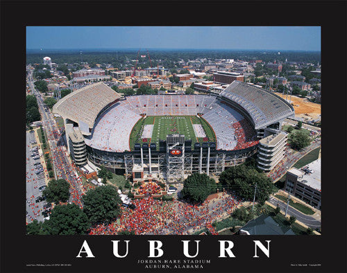 Auburn Tigers Jordan-Hare Stadium "From Above" Premium Poster Print - Aerial Views