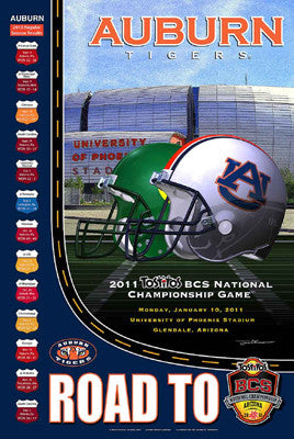 Auburn Tigers "Road to the BCS" NCAA Football Poster - Action Images 2010