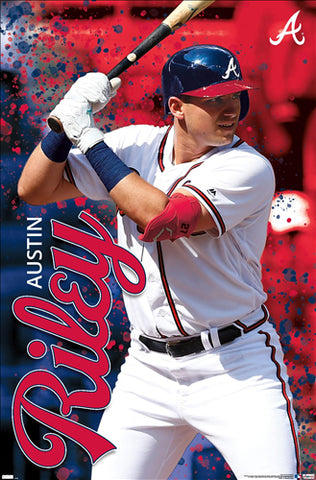 Austin Riley Superstar Atlanta Braves MLB Baseball Action Poster