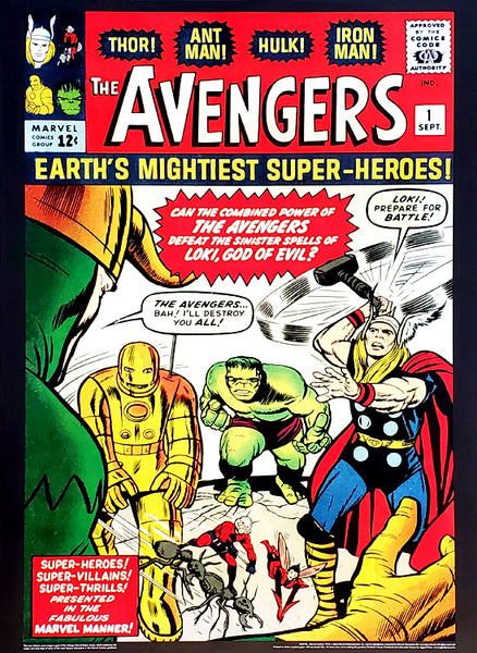 The Avengers #1 (1963) Marvel Comics Vintage Cover Poster Print - Asgard Press