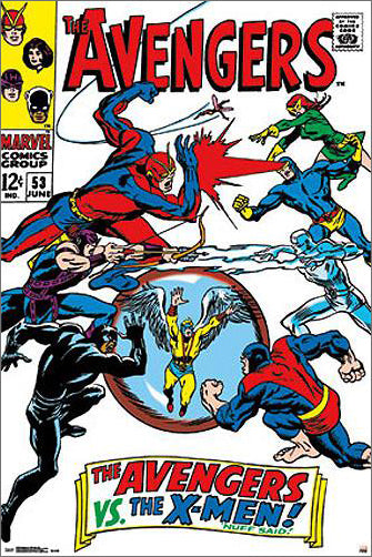 The Avengers #53 (June 1968) "Avengers vs. X-Men" 24x36 Cover Poster - Trends International