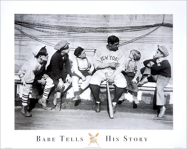 Vintage New York NY Baseball Team Photo Print Poster Ruth Wall