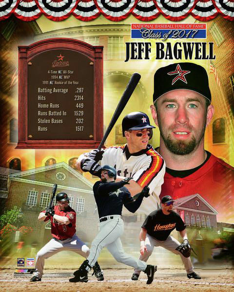 Jeff Bagwell & Craig Biggio Autographed Hall of Fame Collage