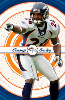 Champ Bailey "Field General" Denver Broncos NFL Action Poster - Costacos 2005