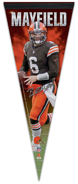 Baker Mayfield Cleveland Browns NFL Action Signature Series Premium Felt Collector's Pennant - Wincraft 2021