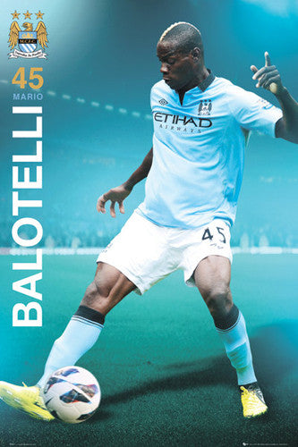 Mario Balotelli "Man City Superstar" Soccer Action Poster - GB Eye (UK)