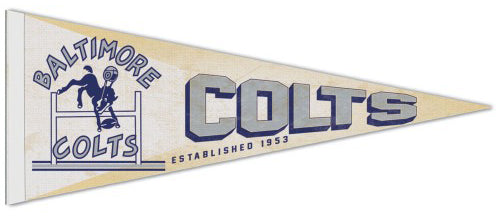 Baltimore Colts NFL Retro 1950s-Style Premium Felt Collector's Pennant - Wincraft Inc.