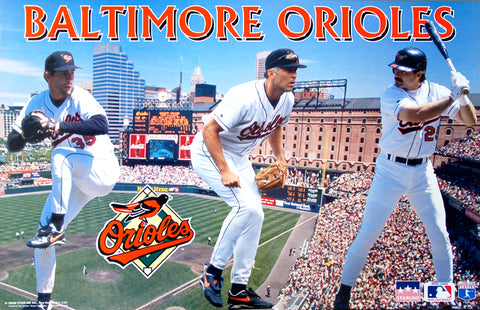 Baltimore Orioles "Three Stars" Poster (Mike Mussina, Cal Ripken Jr., Rafael Palmeiro) - Starline 1995