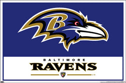 Baltimore Ravens Official NFL Football Team Logo and Wordmark Poster - Costacos Sports