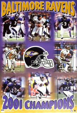 Baltimore Ravens Super Bowl XXXV Champions Commemorative Poster - Starline 2001