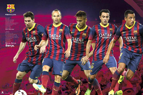 FC Barcelona "Cant del Barca" Official 5-Player Soccer Action Poster - GPE (Spain)