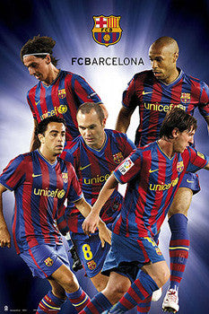 FC Barcelona "Super Cinco" (2010) Official La Liga Soccer Poster - G.E. (Spain)