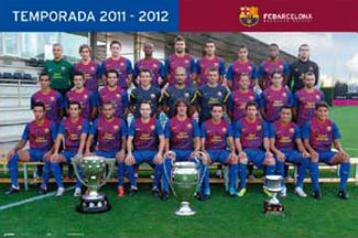 FC Barcelona Official Team Portrait 2011/12 Poster - G.E. (Spain)