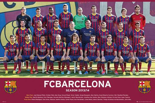 FC Barcelona 2013/14 Official Team Portrait Soccer Poster - GB Eye (UK ...