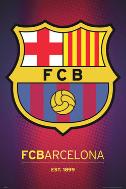 FC Barcelona Official La Liga Football Soccer Team Crest Theme Art Poster - GB Eye Inc.