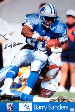 Barry Sanders "Super Action" Detroit Lions Signature Series Poster - Marketcom/Sports Illustrated 1990