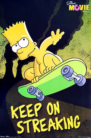 The Simpsons Bart Simpson Skateboarding "Keep On Streaking" Poster - Trends International 2007
