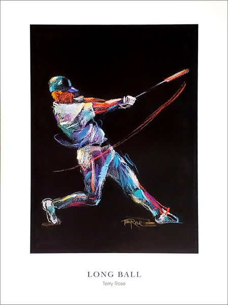 Baseball Home Run Swing "Long Ball" Art Poster by Terry Rose - McGaw Graphics