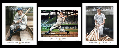 COMBO: MLB Baseball Golden Age Legends 3-Poster Set (Ruth, DiMaggio, Williams) - ISI