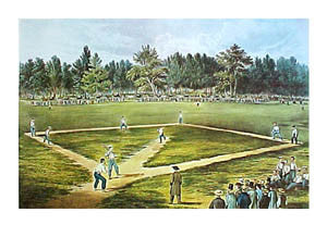 Baseball "Elysian Fields 1866" Classic Currier and Ives Poster Print