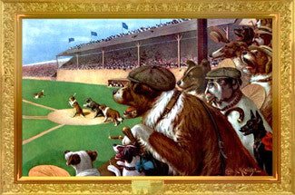Dog Baseball "One to Tie, Two to Win" Poster - Aquarius Images