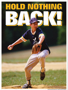 Baseball "Hold Nothing Back" Motivational Poster (Purple)- Fitnus