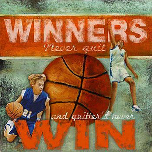 Basketball "Winners/Quitters" Motivational Poster Print - Image Source