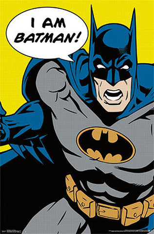 Comic Book Art "I Am Batman" Superhero Icon Poster - Trends International