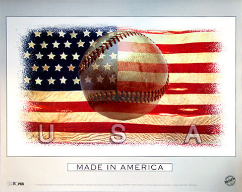Baseball "Made in America" Patriotic Sports Poster - Bill Goff Inc.